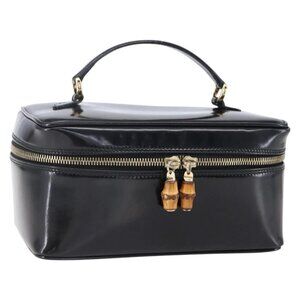 GUCCI Pouch Enamel Black Gold